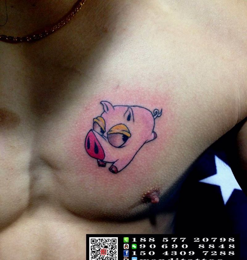 犀利的眼神纹身图片_成品胸部手臂传统清新动物图腾纹身图案