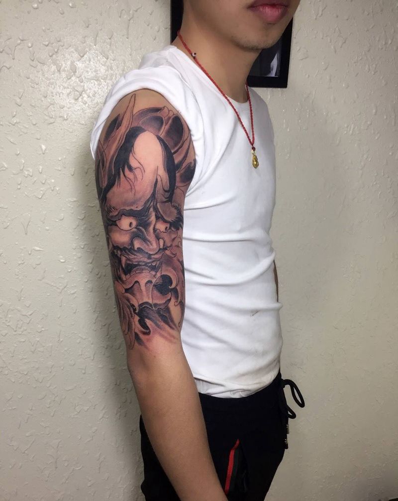 大臂般若纹身图片