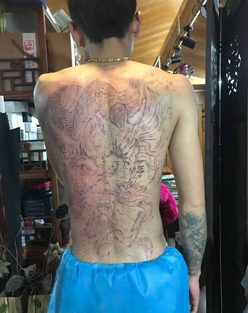 大满背.纹身图片