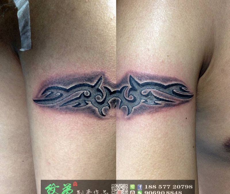 臂环修改纹身图片_肩部手臂欧美写实静物图腾纹身图案