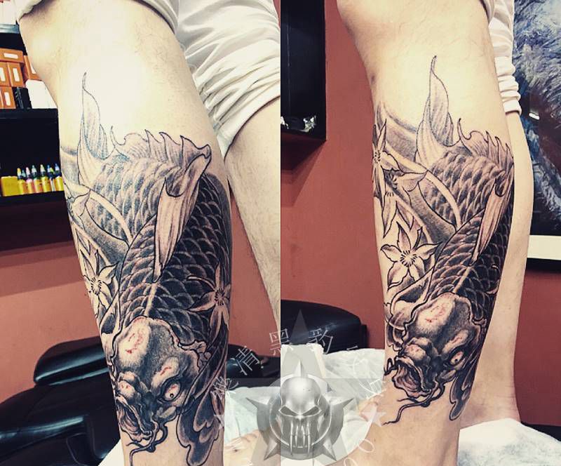 鲤鱼纹身图片_手臂腿部纹身图案