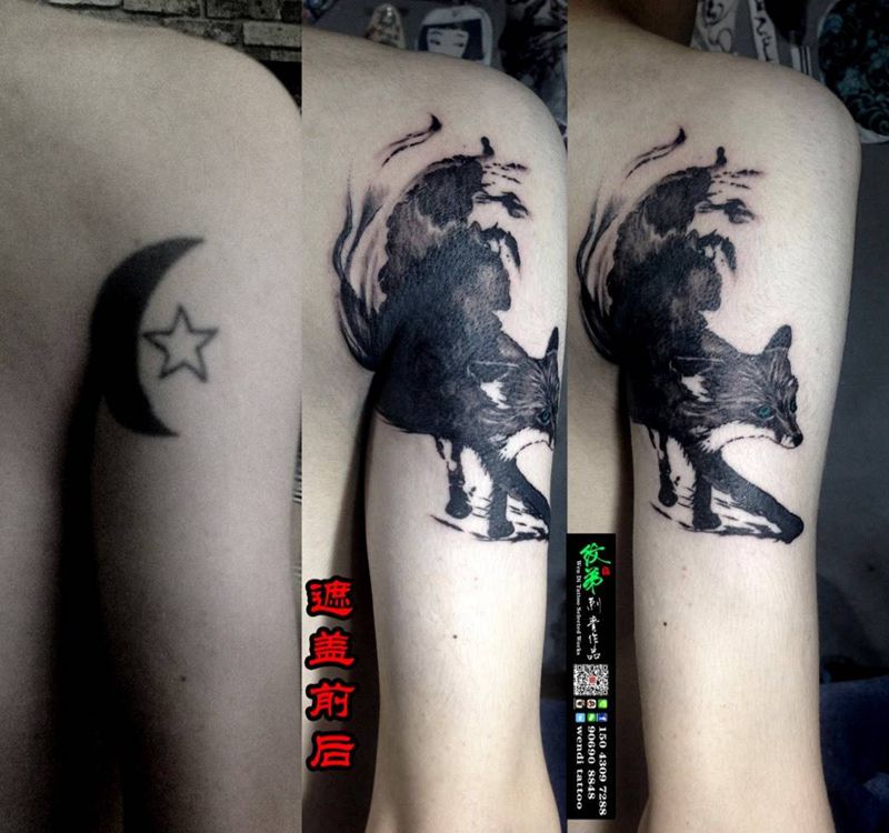遮盖！！！！！！纹身图片_手臂传统动物修改遮盖纹身图案