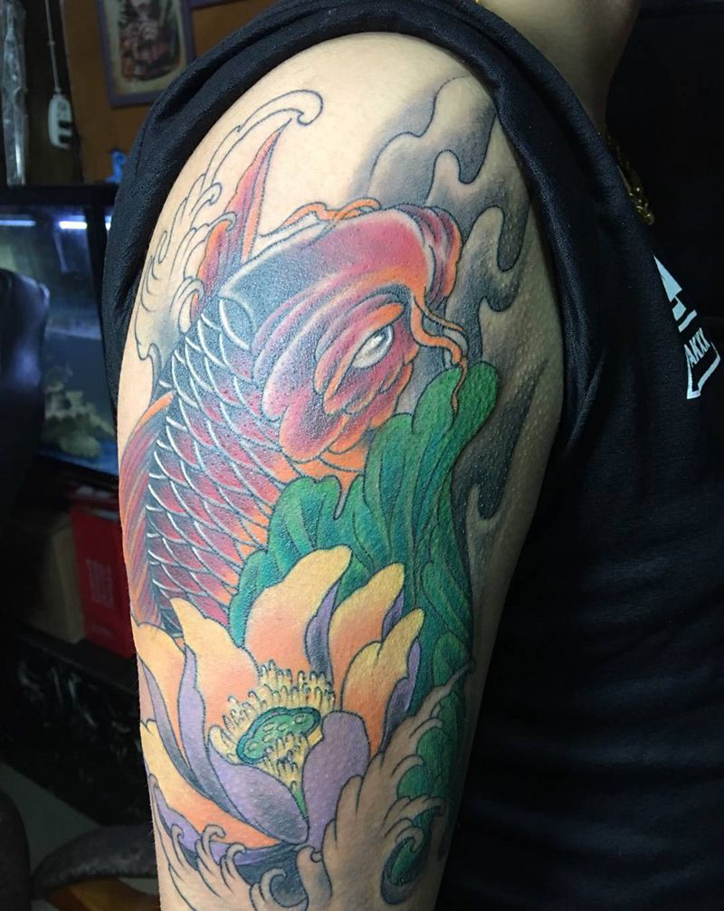 鲤鱼一条纹身图片