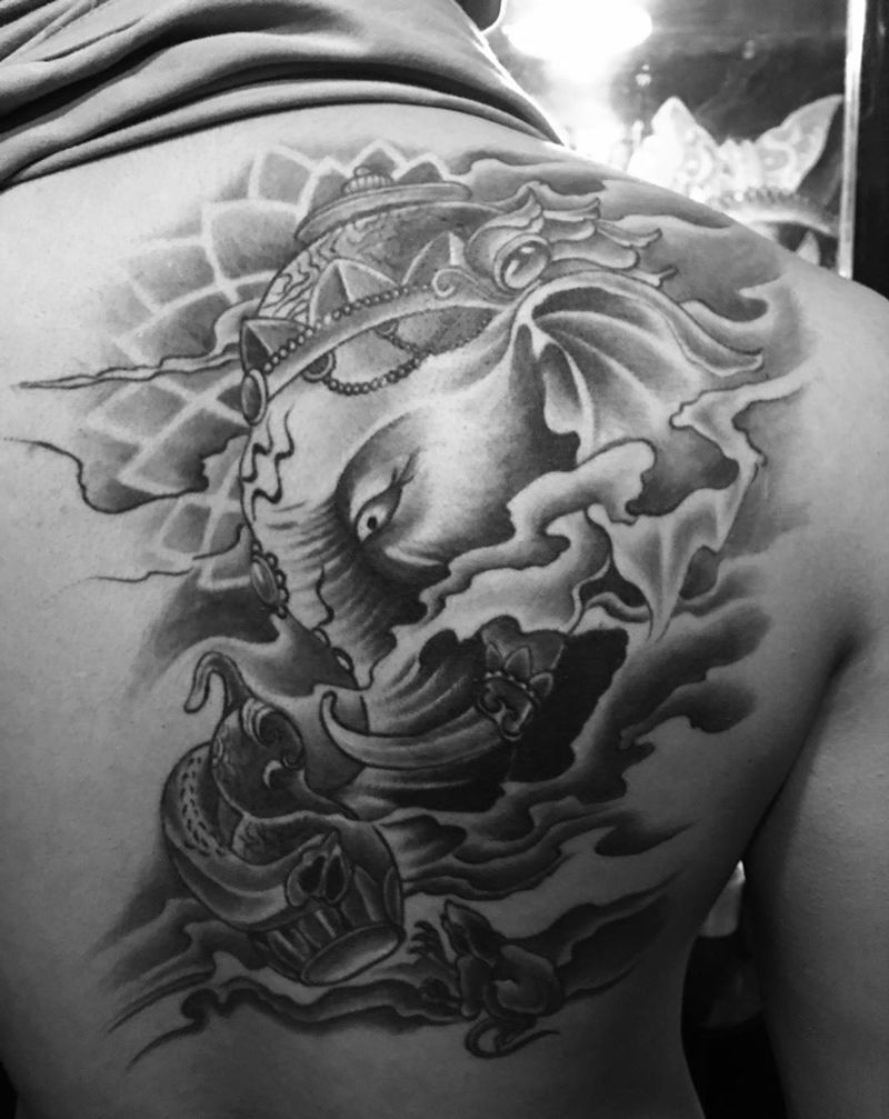 大象恢复后纹身图片