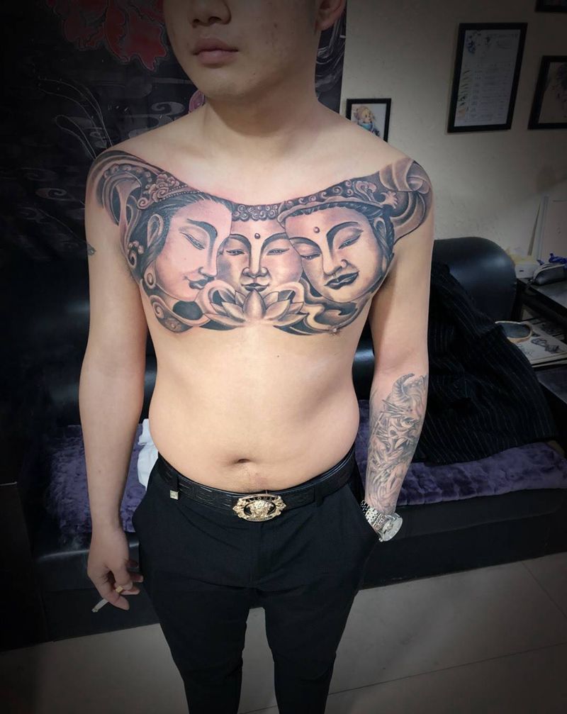 三面佛纹身图片