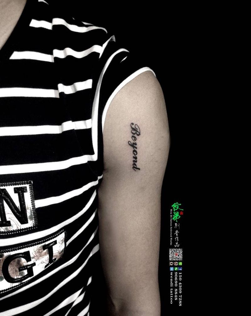 英文纹身图片_成品肩部清新字符纹身图案