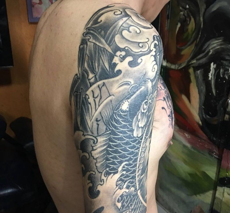 半甲。纹身图片