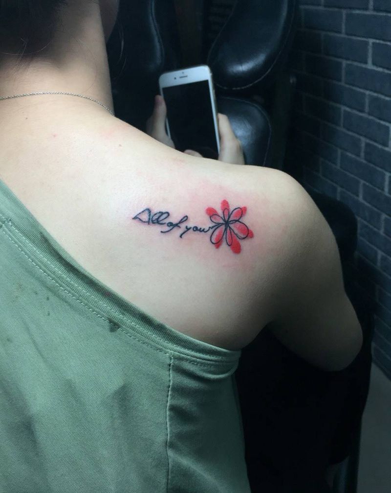 英文小花纹身图片