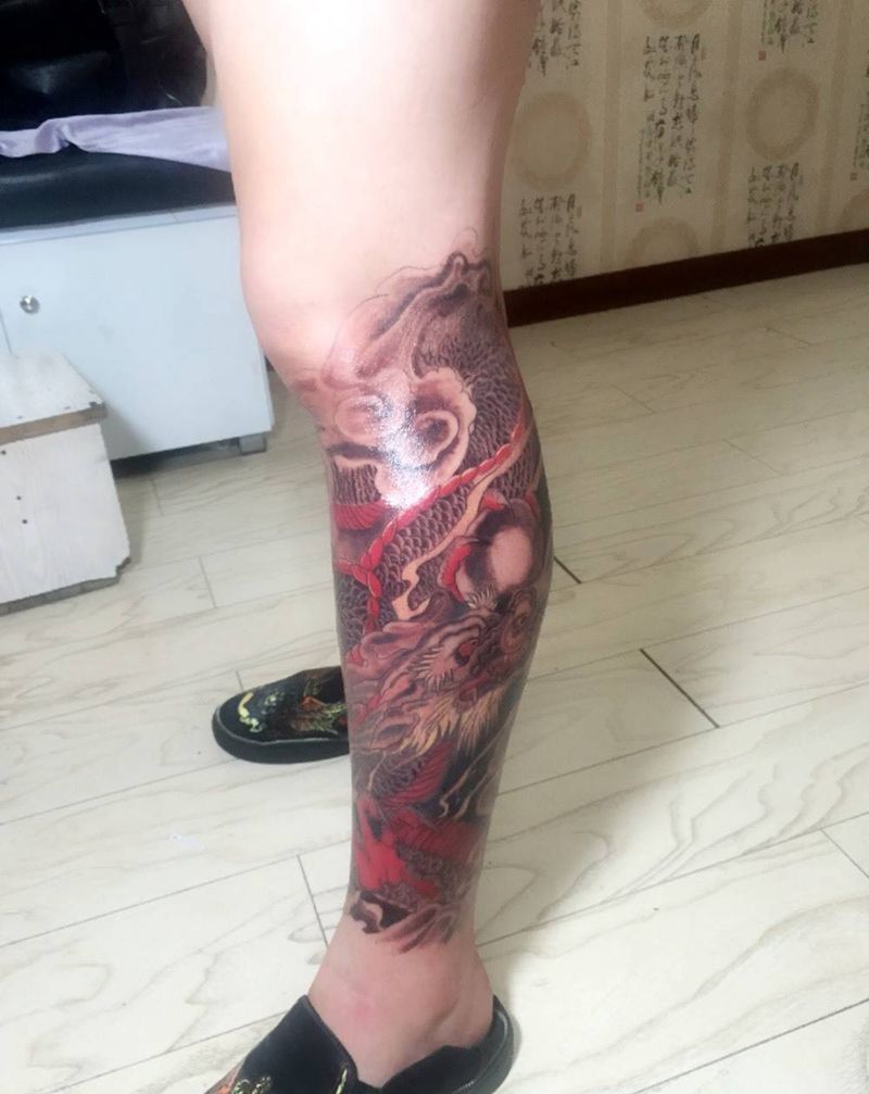 包小腿纹身图片