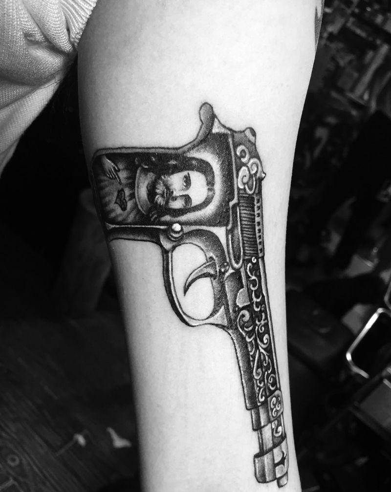 GD手枪纹身图片