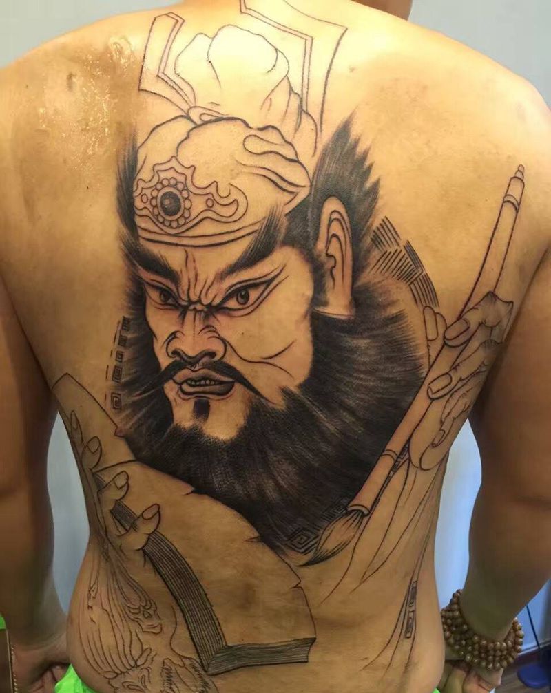 判官线条纹身图片