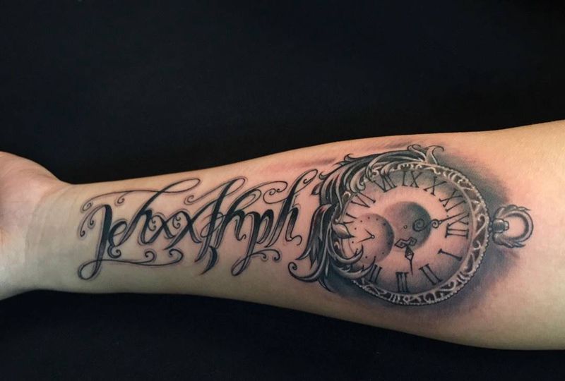 怀表设计纹身图片