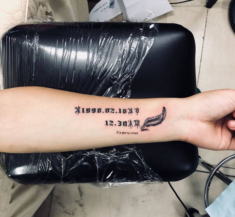 哥特数字纹身图片_手臂图腾欧美写实纹身图案