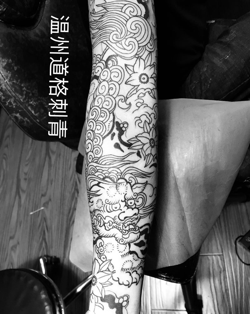 日式唐狮，未完待续纹身图片