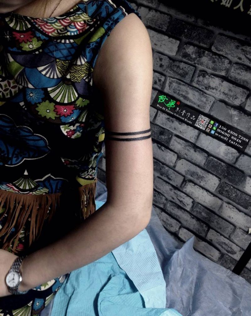新臂环纹身图片_成品手臂清新图腾纹身图案