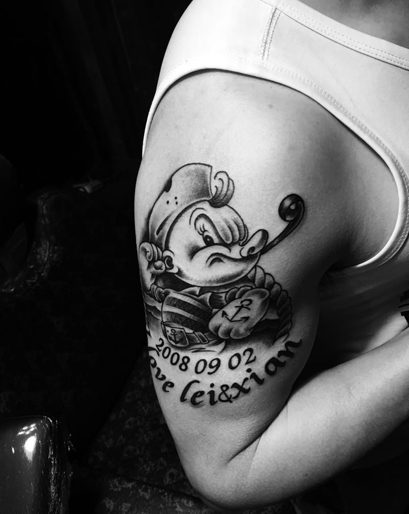 大力水手纹身图片