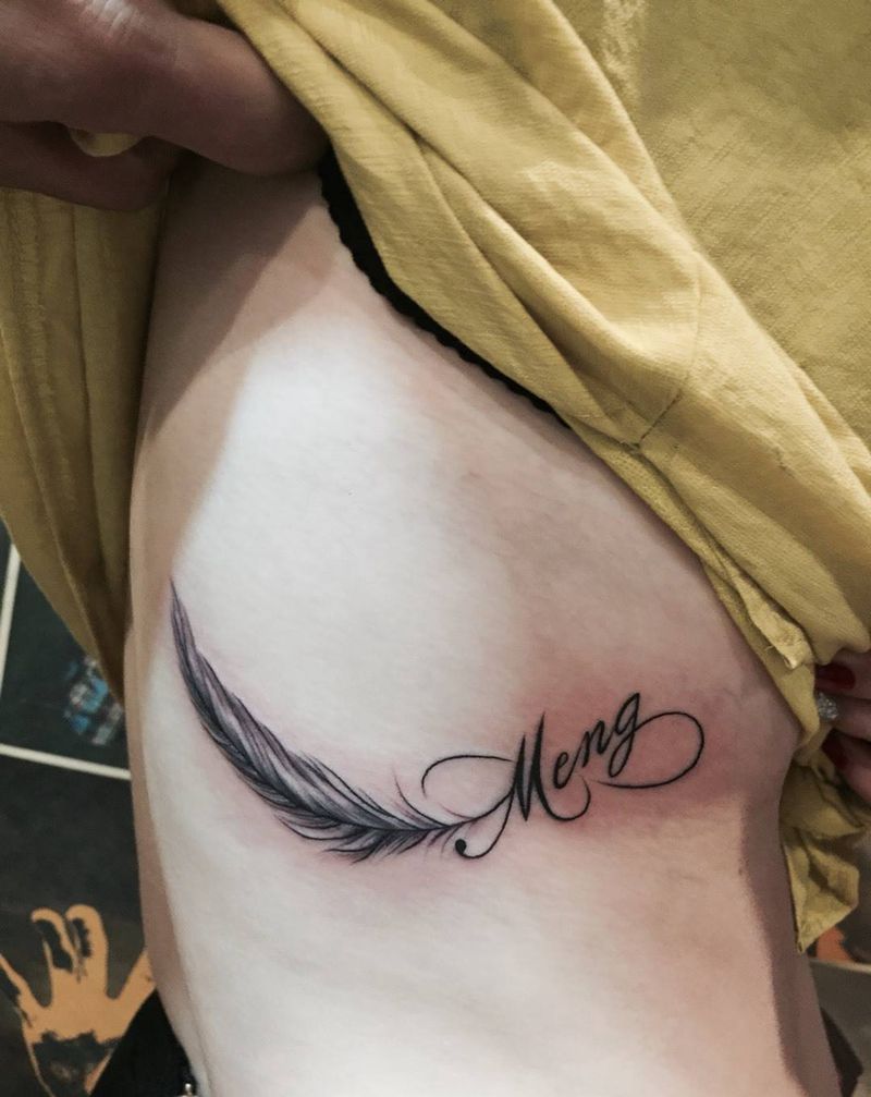 小清新羽毛纹身图片