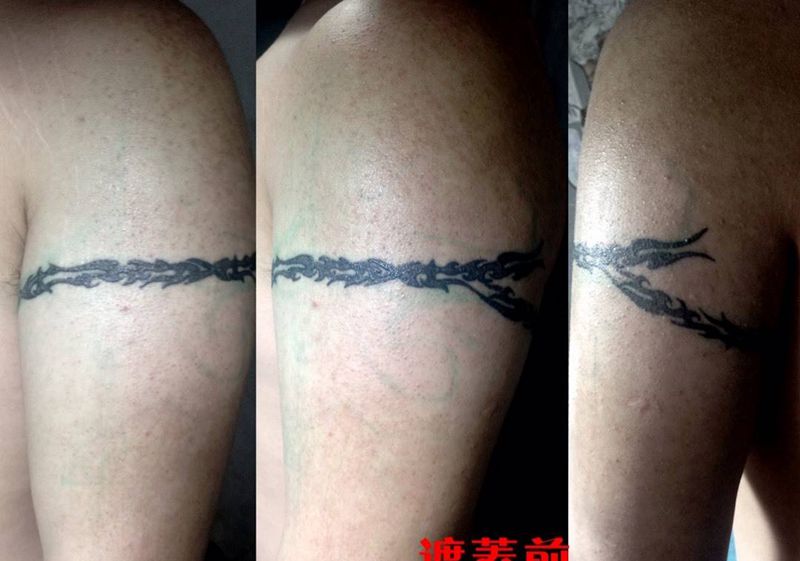 书法《道》遮盖失败的纹身！！纹身图片_成品手臂传统字符书法修改遮盖纹身图案