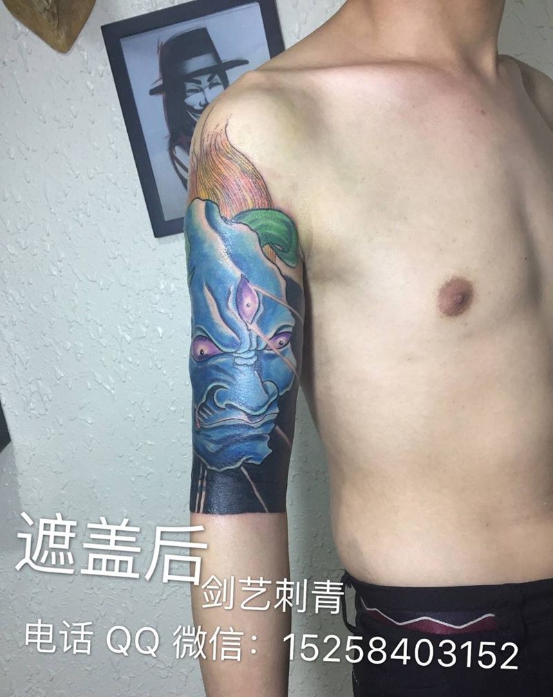 遮盖烫伤疤痕纹身图片