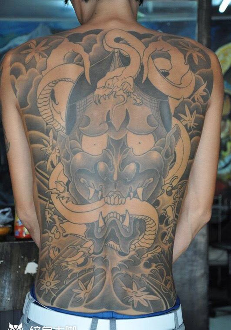 日式般若。纹身图片