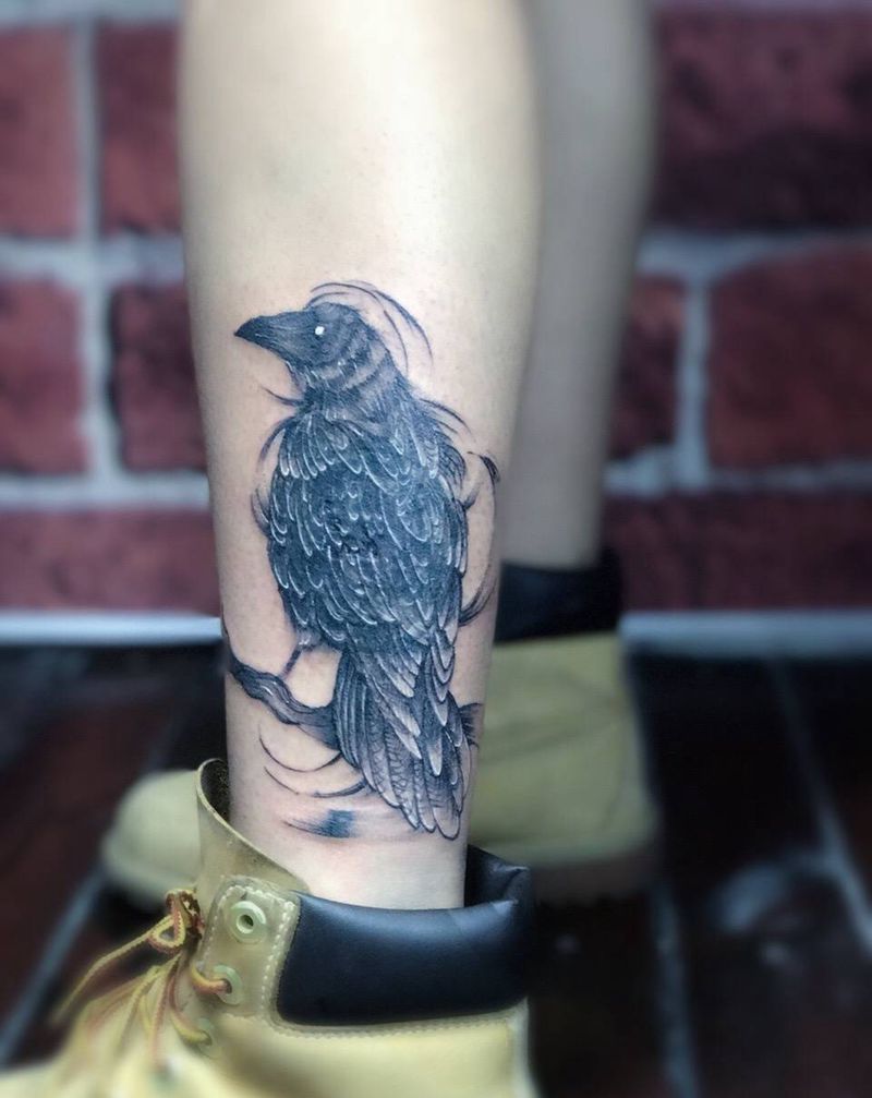 遮盖一个乌鸦纹身图片