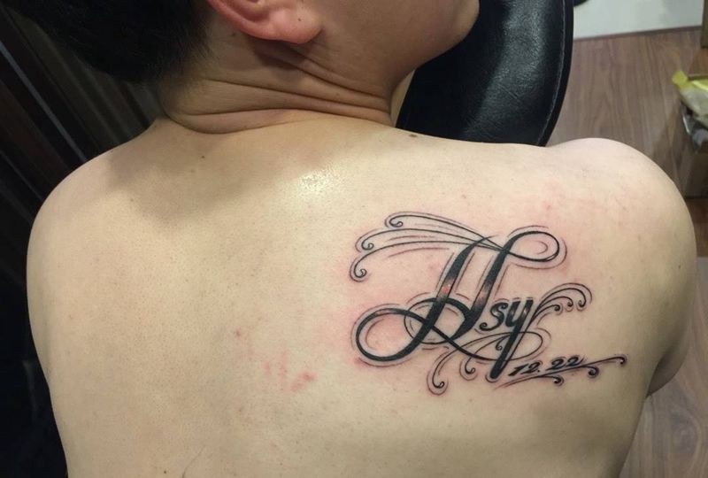 花体小英文纹身图片