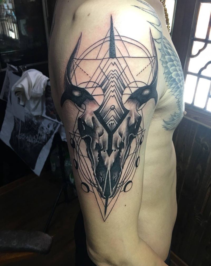 羊头骨纹身图片