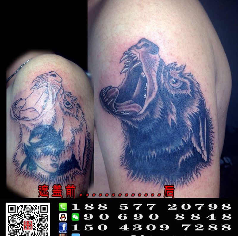 遮盖！纹身图片_成品手臂传统动物纹身图案