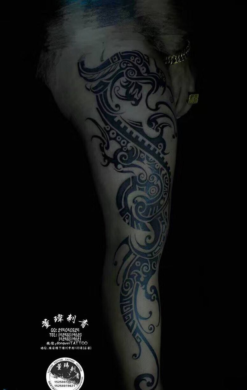 花腿纹身图片