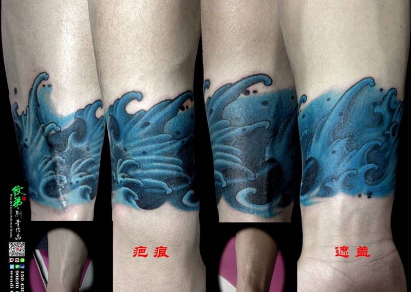遮盖疤痕纹身图片_成品手臂手部传统清新修改遮盖纹身图案