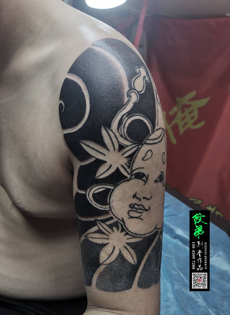 日式纹身图片_手臂老传统纹身图案