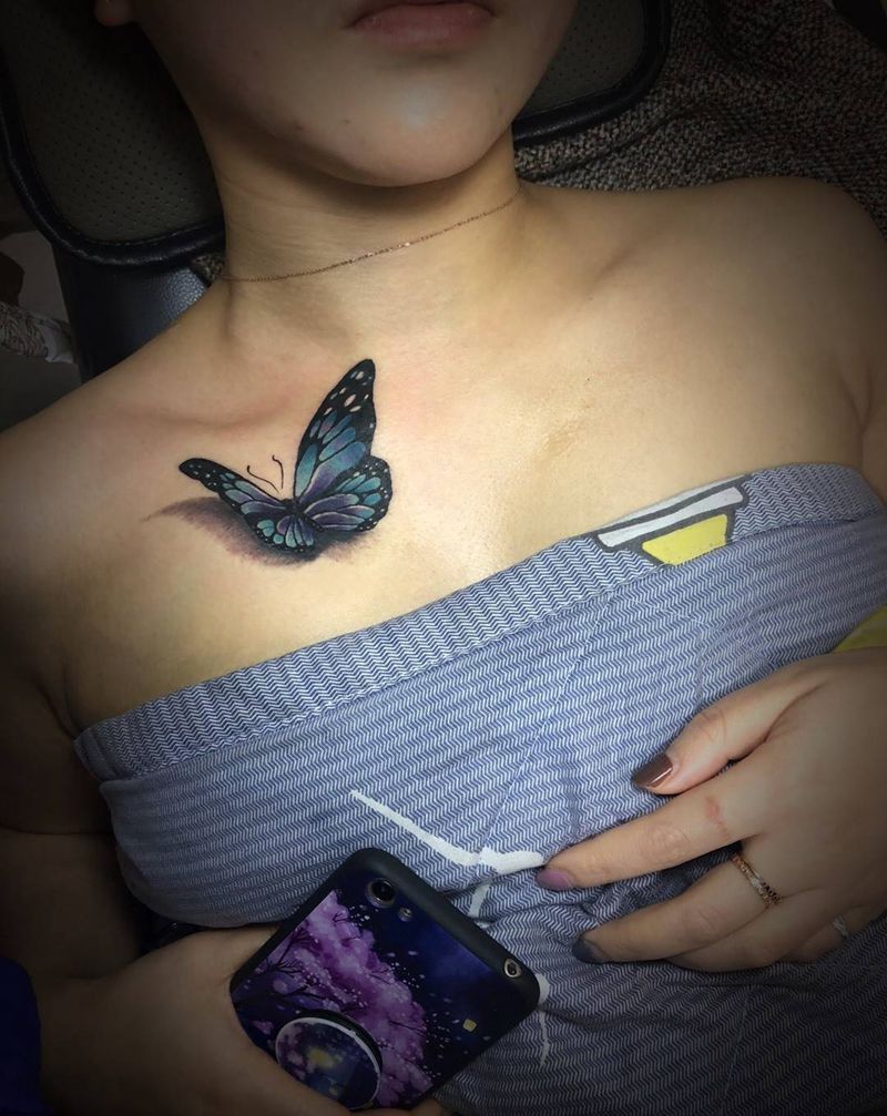 蝴蝶遮盖旧纹身纹身图片