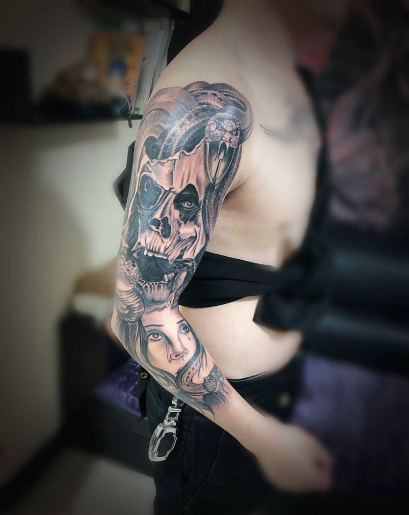 欧美花臂纹身图片