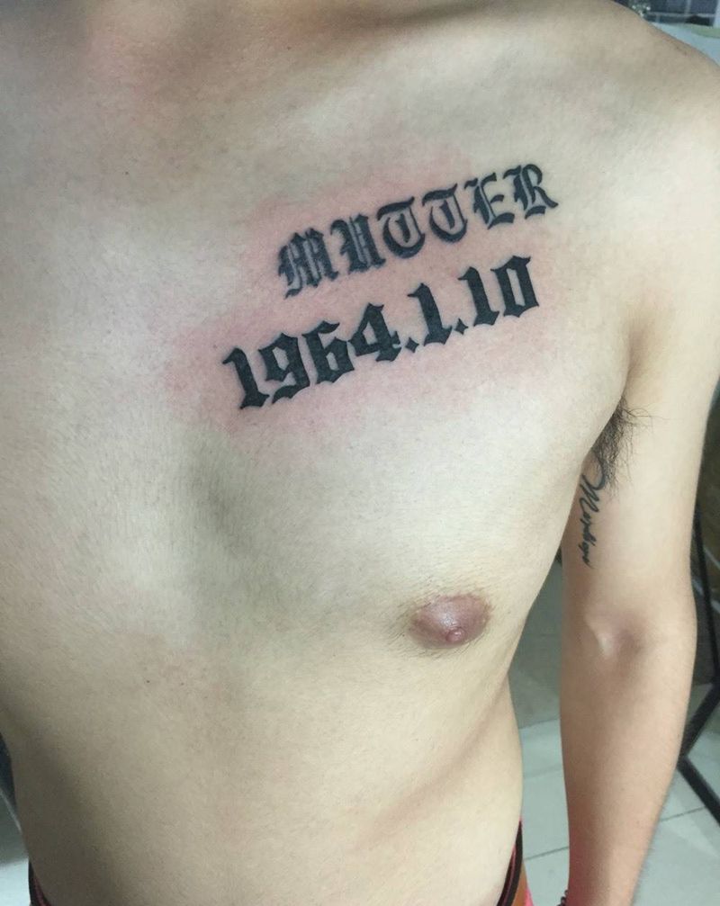 添加哥特体数字纹身图片