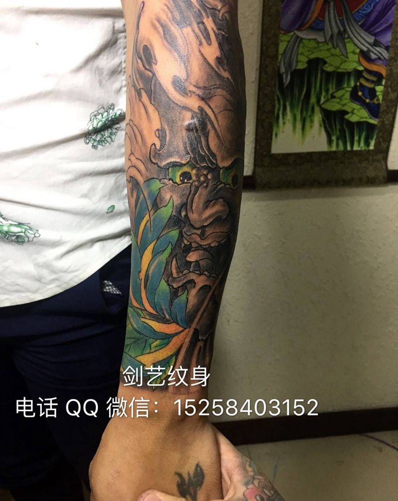 般若遮盖疤痕纹身图片