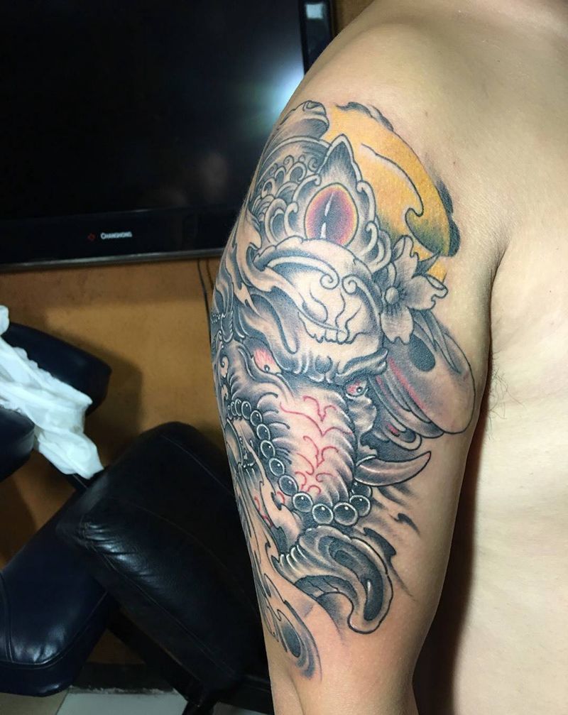 大象纹身，耗时2小时47分纹身图片