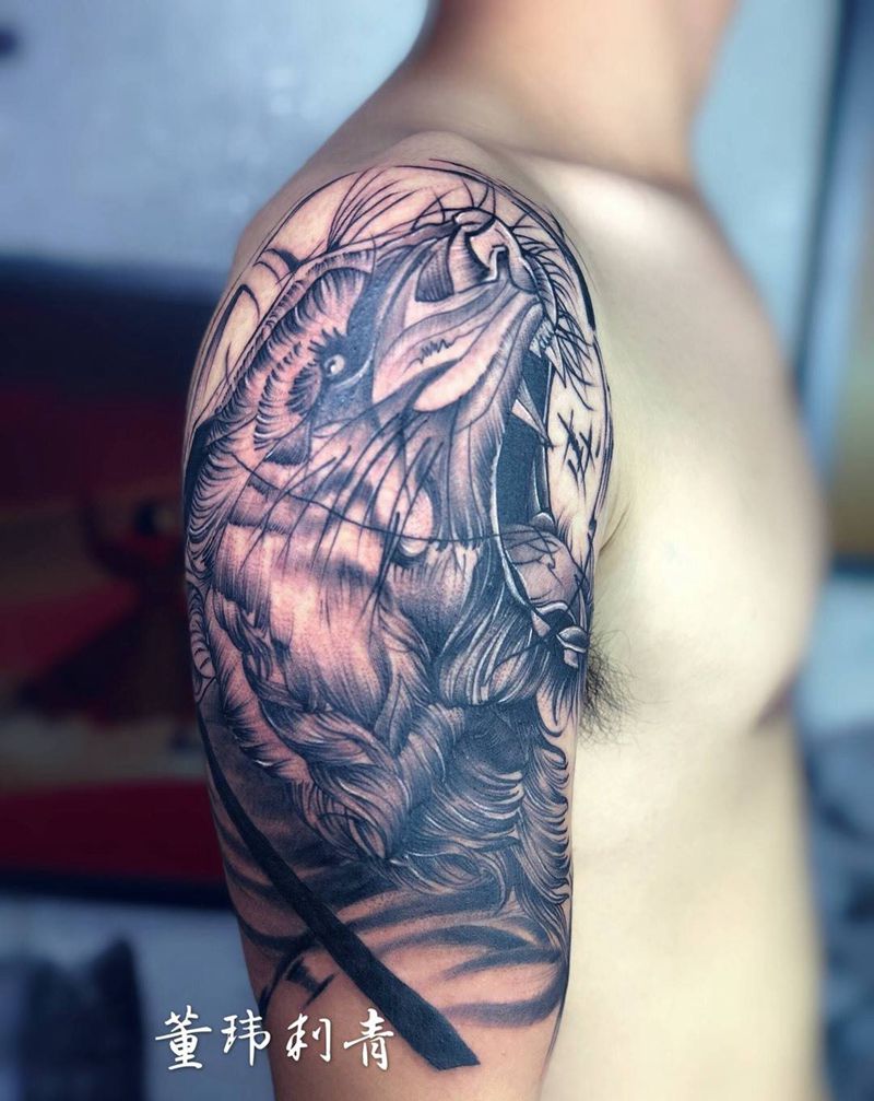 拉线线纹身图片