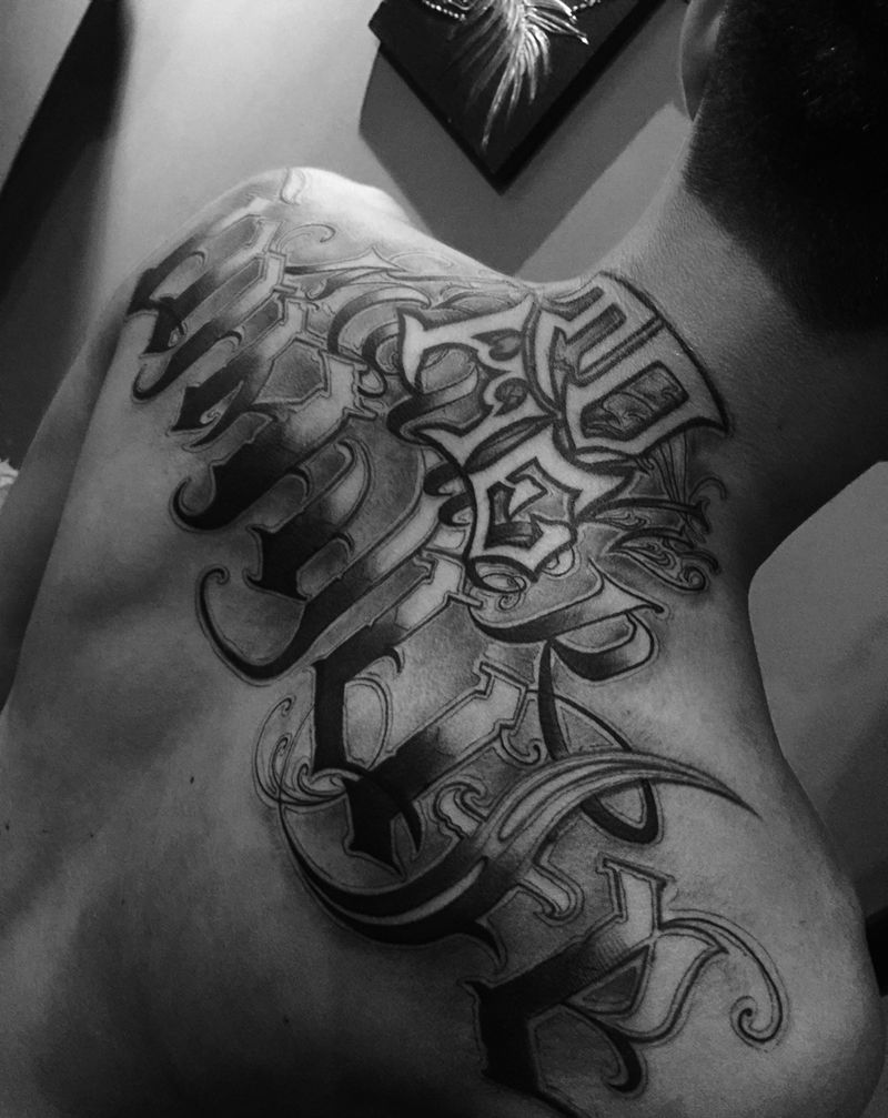 花体字设计纹身图片