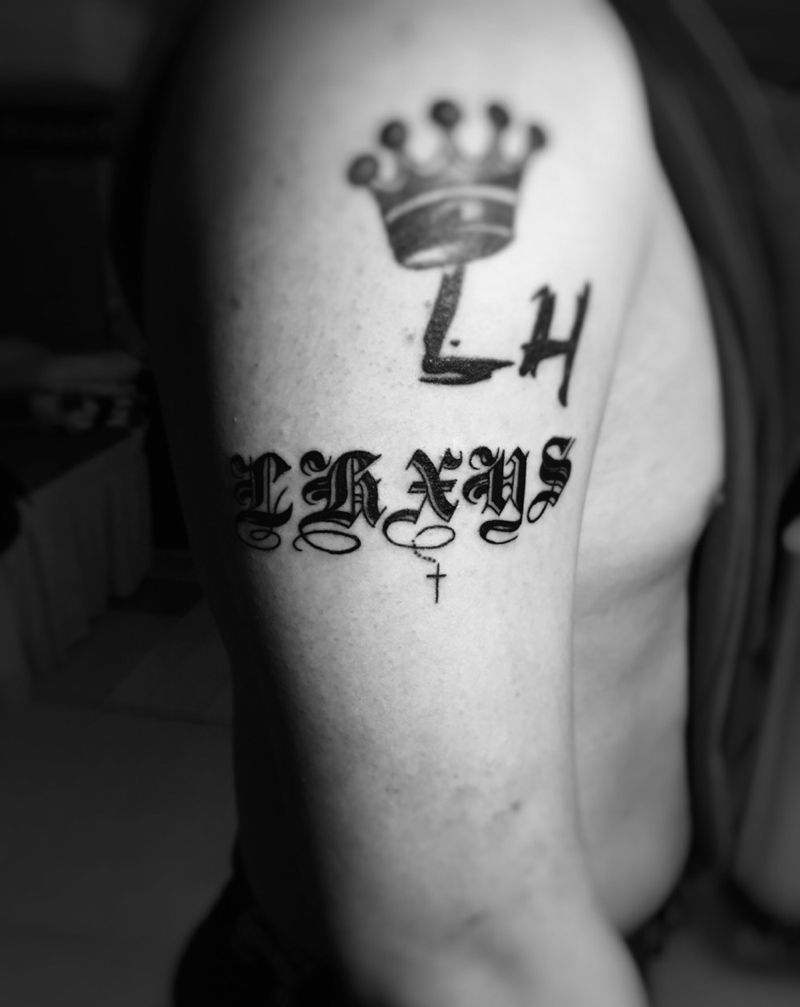 哥特体英文纹身图片_成品手臂欧美字符纹身图案