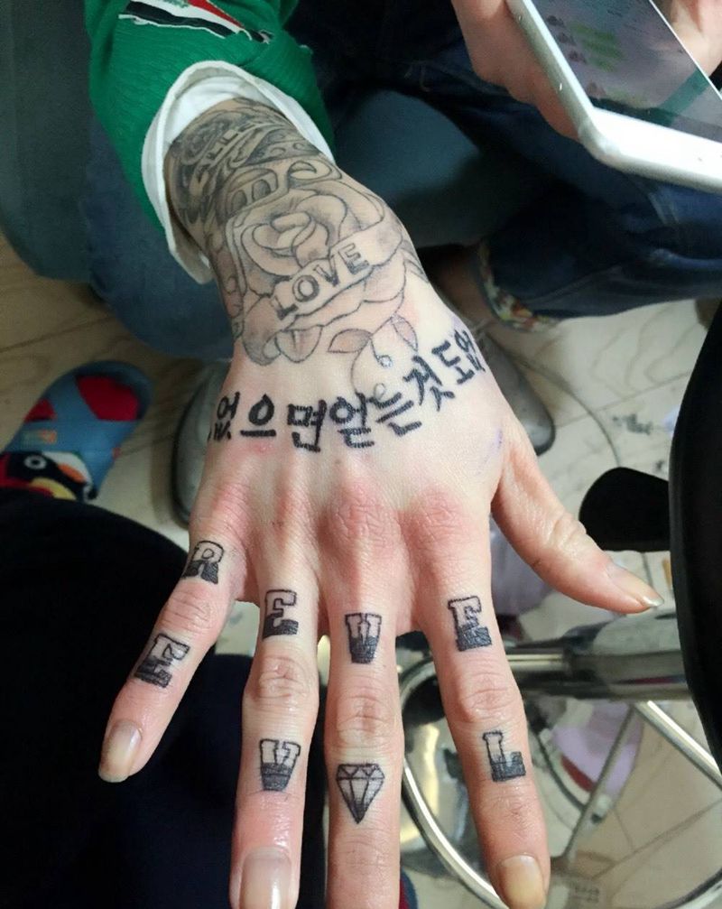 手指纹身纹身图片