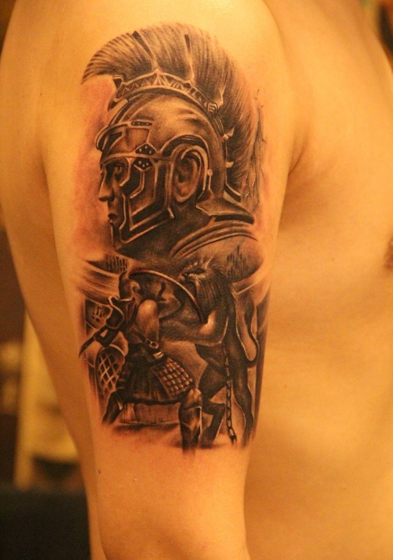 勇士出征-遮盖纹身图片