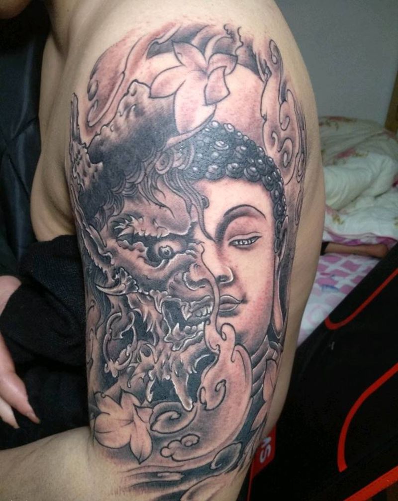 手臂佛魔纹身纹身图片