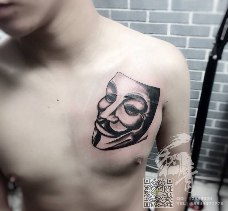 V字仇杀队面具纹身图片