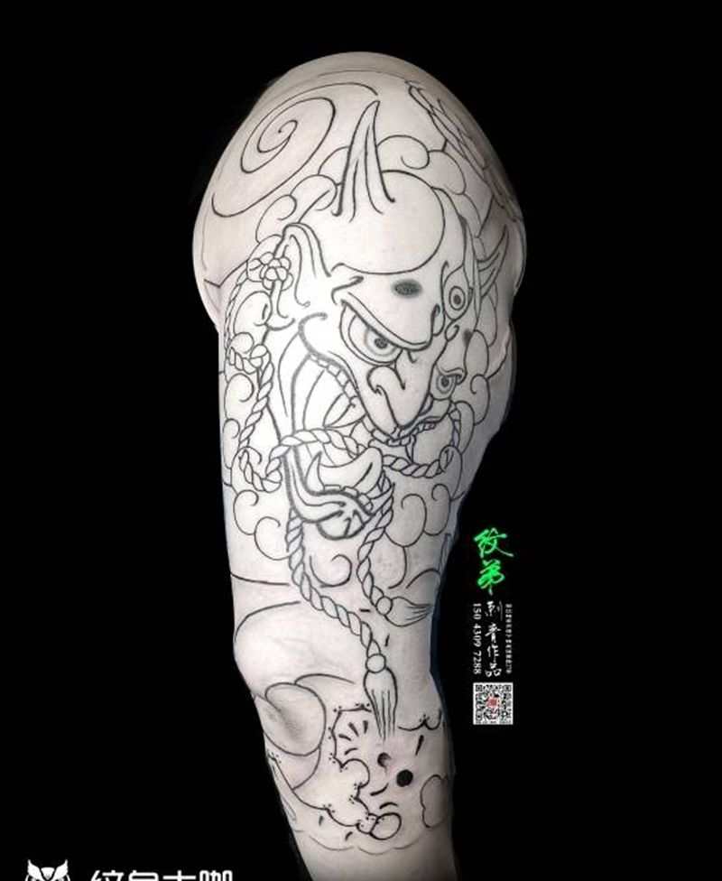 老传统七分袖纹身图片_手臂老传统纹身图案