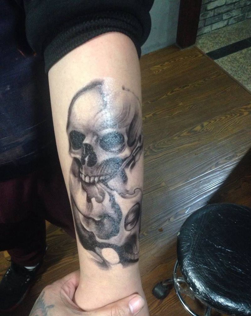 怕痛！！贴一个！！纹身图片_成品手臂欧美贴纸鬼神纹身图案