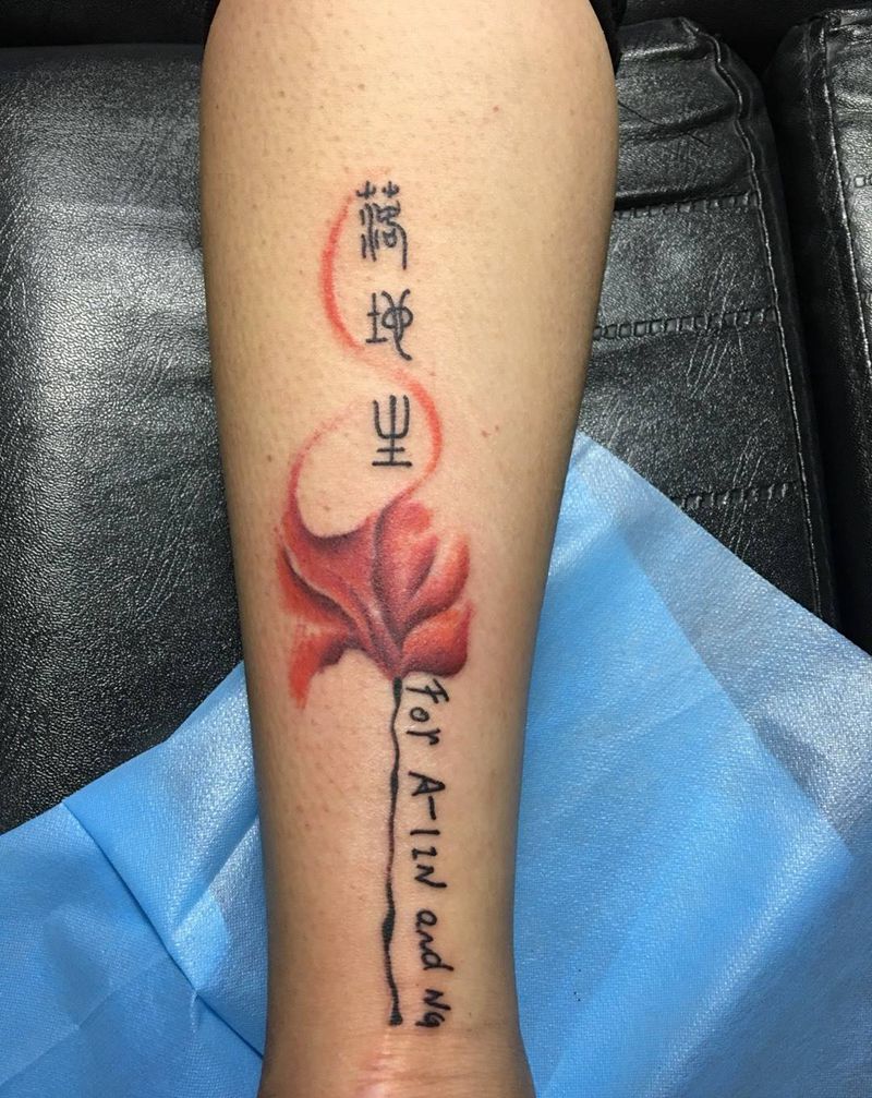 落地生花纹身图片