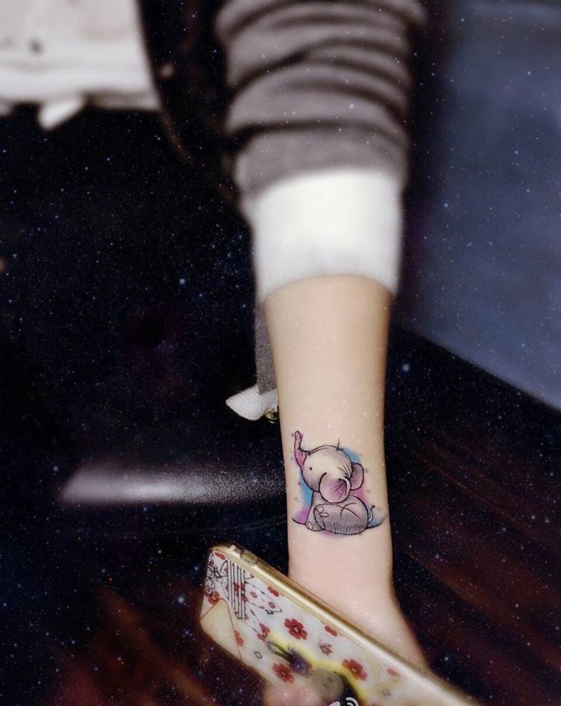 萌萌象纹身图片