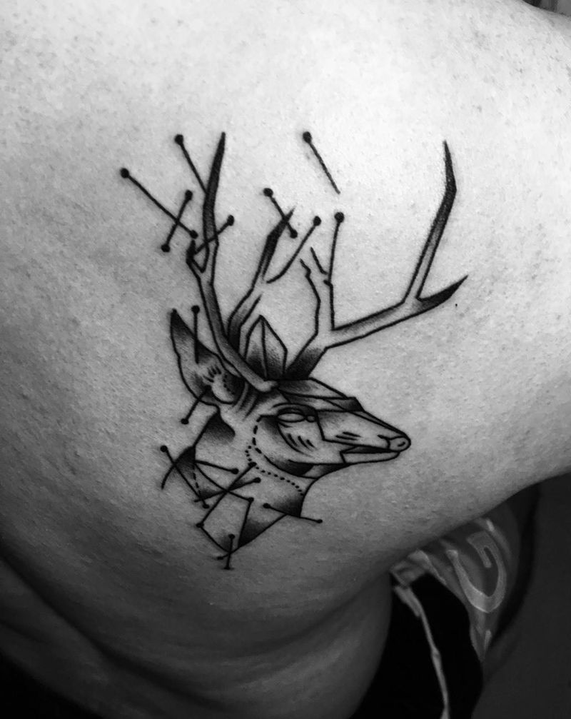 麋鹿纹身纹身图片