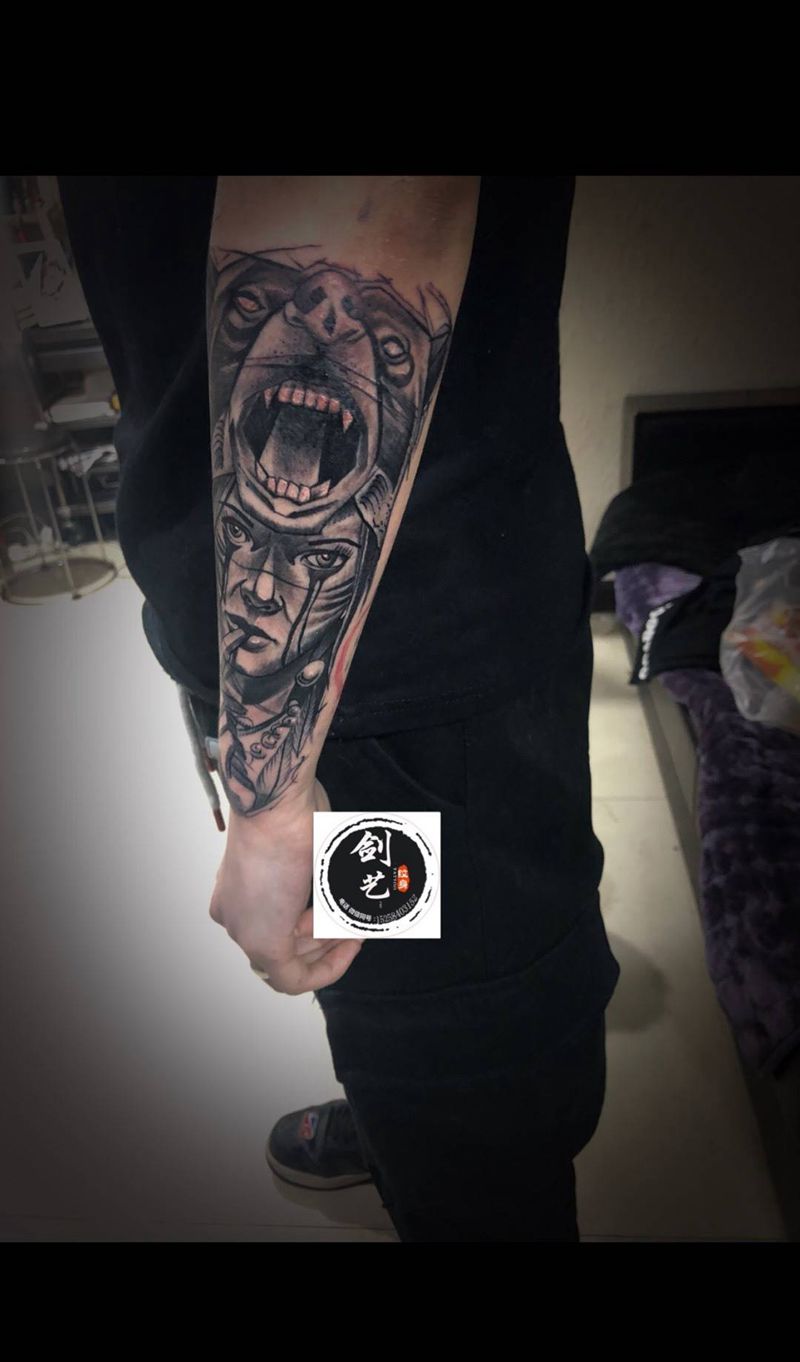 欧美几何3d纹身纹身图片