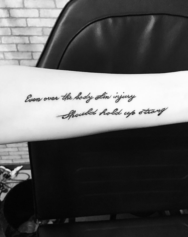 手写英文纹身图片